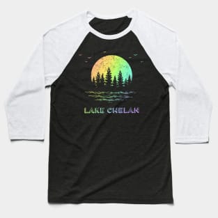 Lake Chelan Washington Outdoor Family Vacation Rainbow Baseball T-Shirt